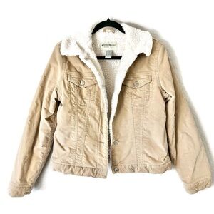 Eddie Bauer Tan Sherpa-Lined Jacket